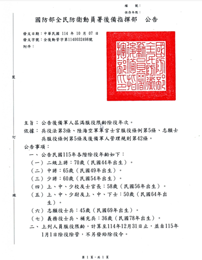 115除役公告